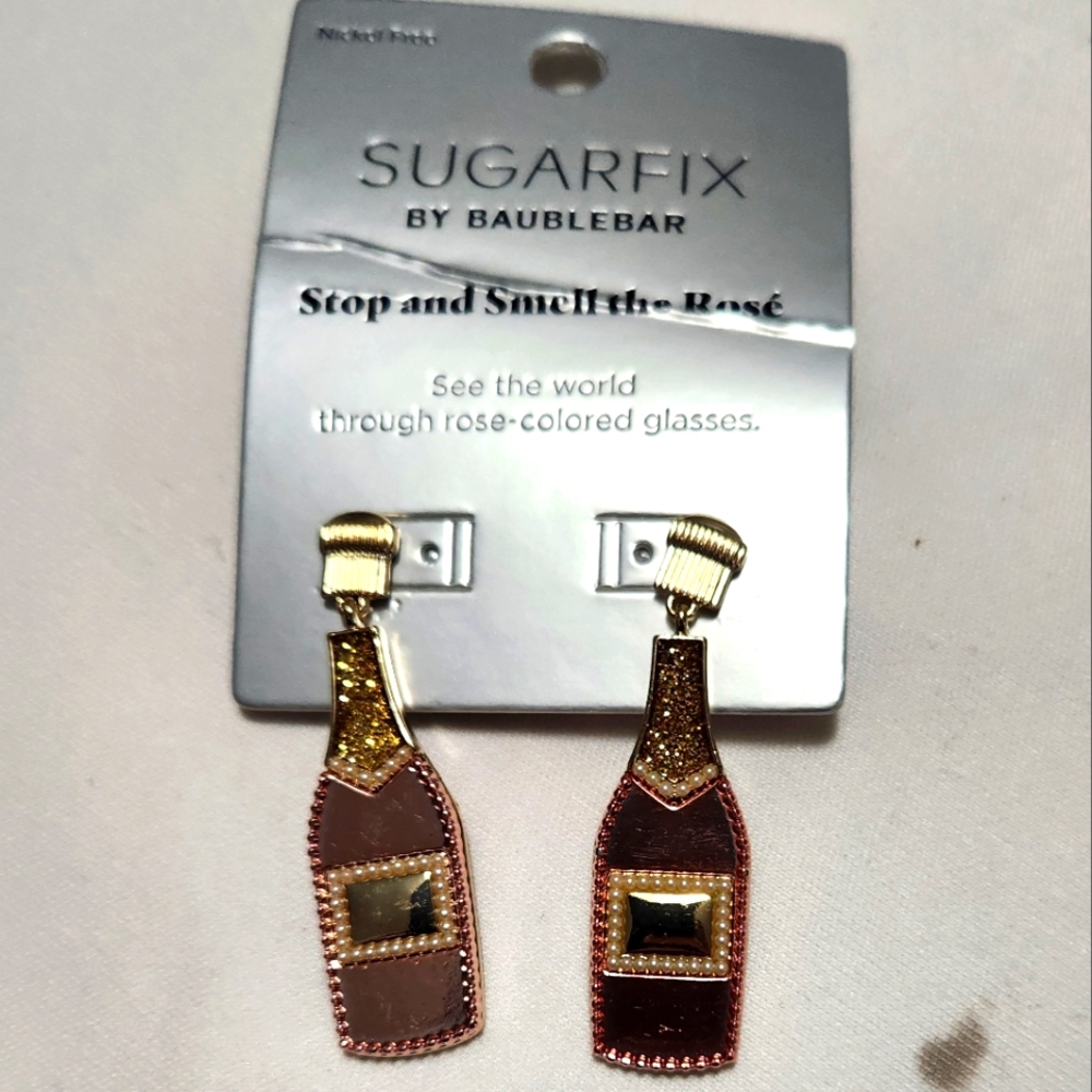 Sugarfix By Baublebar Rose Champagne Earrings NWT